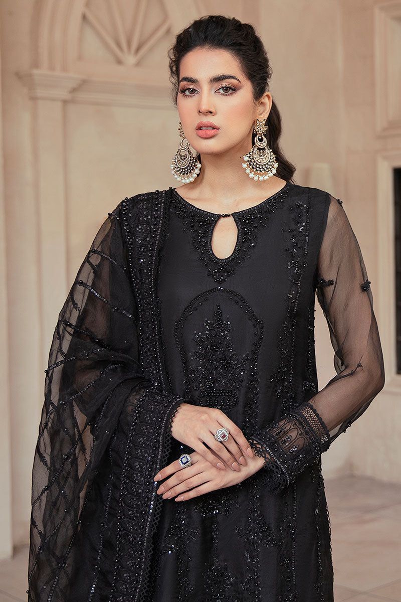 MUSHQ Luxury Wedding Edition | Premium Hand Embellished Net 3 Piece Unstitched Suit with Adda Work & Ready-to-Wear Dupatta