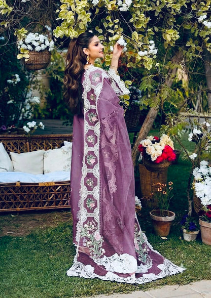 ELAF Luxury Chickenkari Lawn Collection 2026 | Premium 3 Piece Unstitched Suit with Khaddi Net Embroidered Dupatta