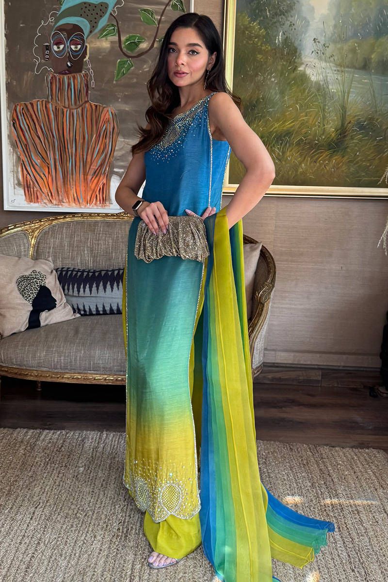 Farida Hassan Digital Lawn Collection 2026 | Neon Ombre | Premium 3 Piece Unstitched Suit with Bamber Shiffon Dupatta