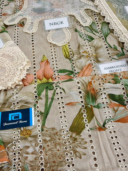 Maria B  Lawn Collection 2026 | Premium Printed Lawn 3 Piece Unstitched Suit with Shiffon Embroidered Dupatta