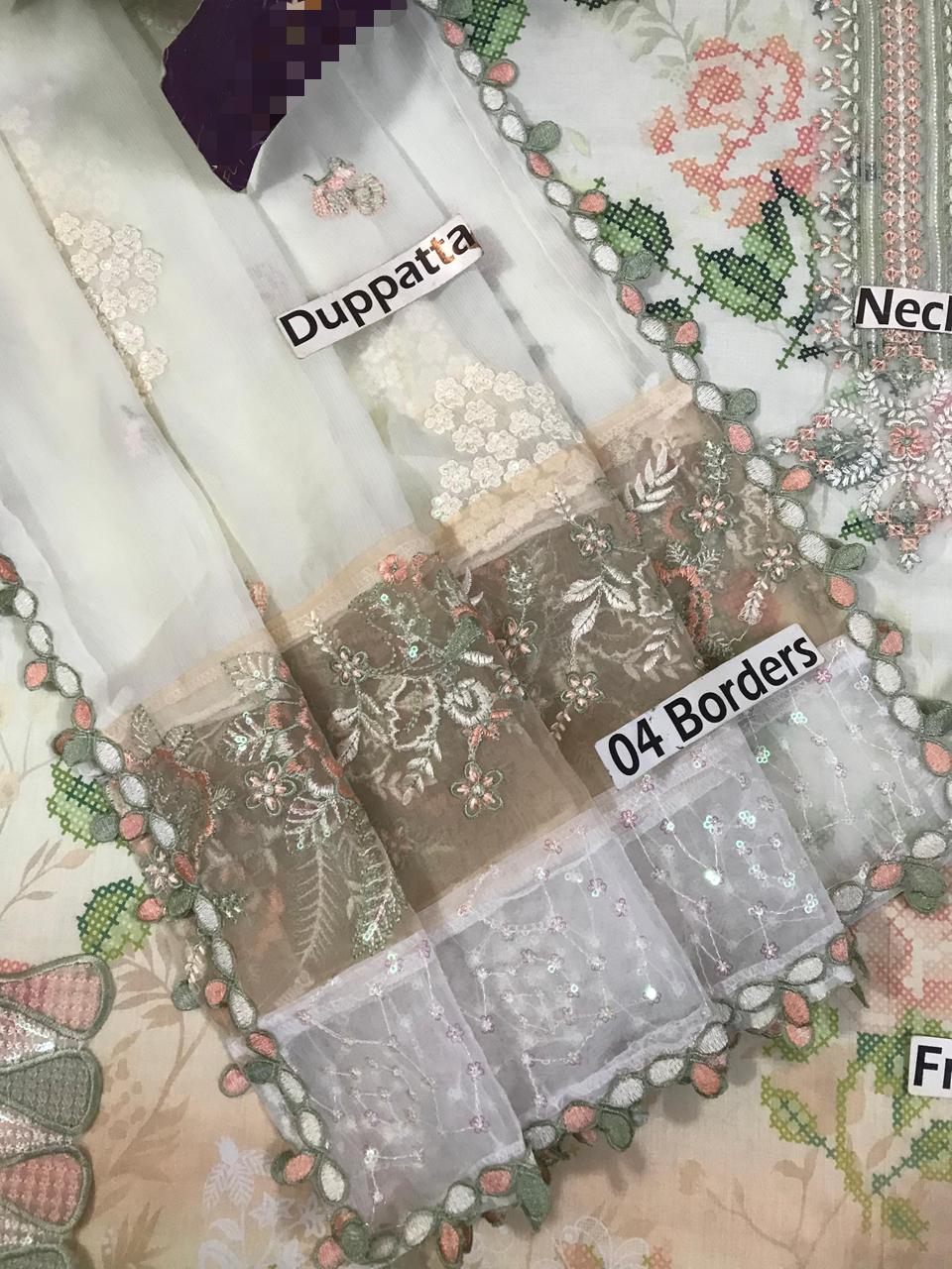 Nureh Luxury Printed Lawn Collection 2026 | Premium 3 Piece Unstitched Suit with Heavy Embroidered Shiffon Dupatta