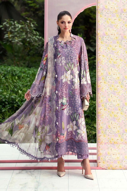 Maria B M.Print Vol-02 Lawn Collection 2026 | Premium Printed Lawn 3 Piece Unstitched Suit with Shiffon Embroidered Dupatta