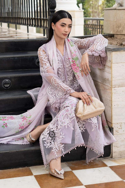 Maria B Luxury Eid Lawn Collection 2026 |  Premium 3 Piece Unstitched Embroidered Lawn Suit with Digital Silk Dupatta