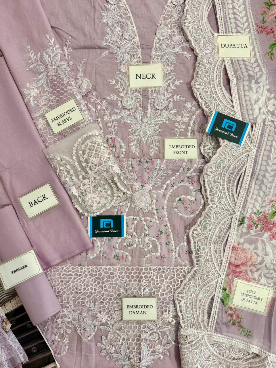 Maria B Luxury Eid Lawn Collection 2026 |  Premium 3 Piece Unstitched Embroidered Lawn Suit with Digital Silk Dupatta
