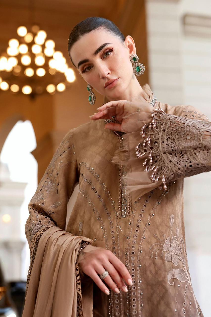 MARIA B Luxury Lawn Collection 2026 | Premium Printed Lawn 3 Piece Unstitched Suit with Embroidered Shiffon Dupatta