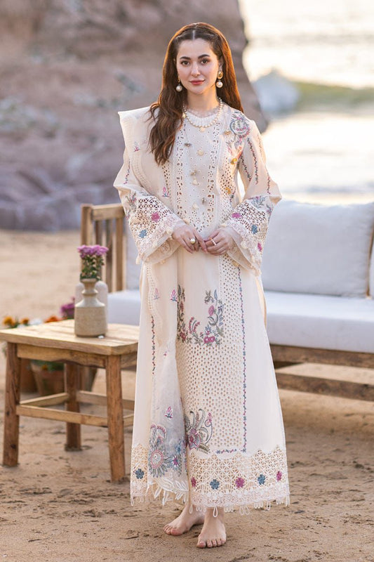 QALAMKAR Luxury Chicken Kari Lawn Collection 2026 | Premium 3 Piece Unstitched Lawn Suit with Heavy Embroidered Organza Dupatta