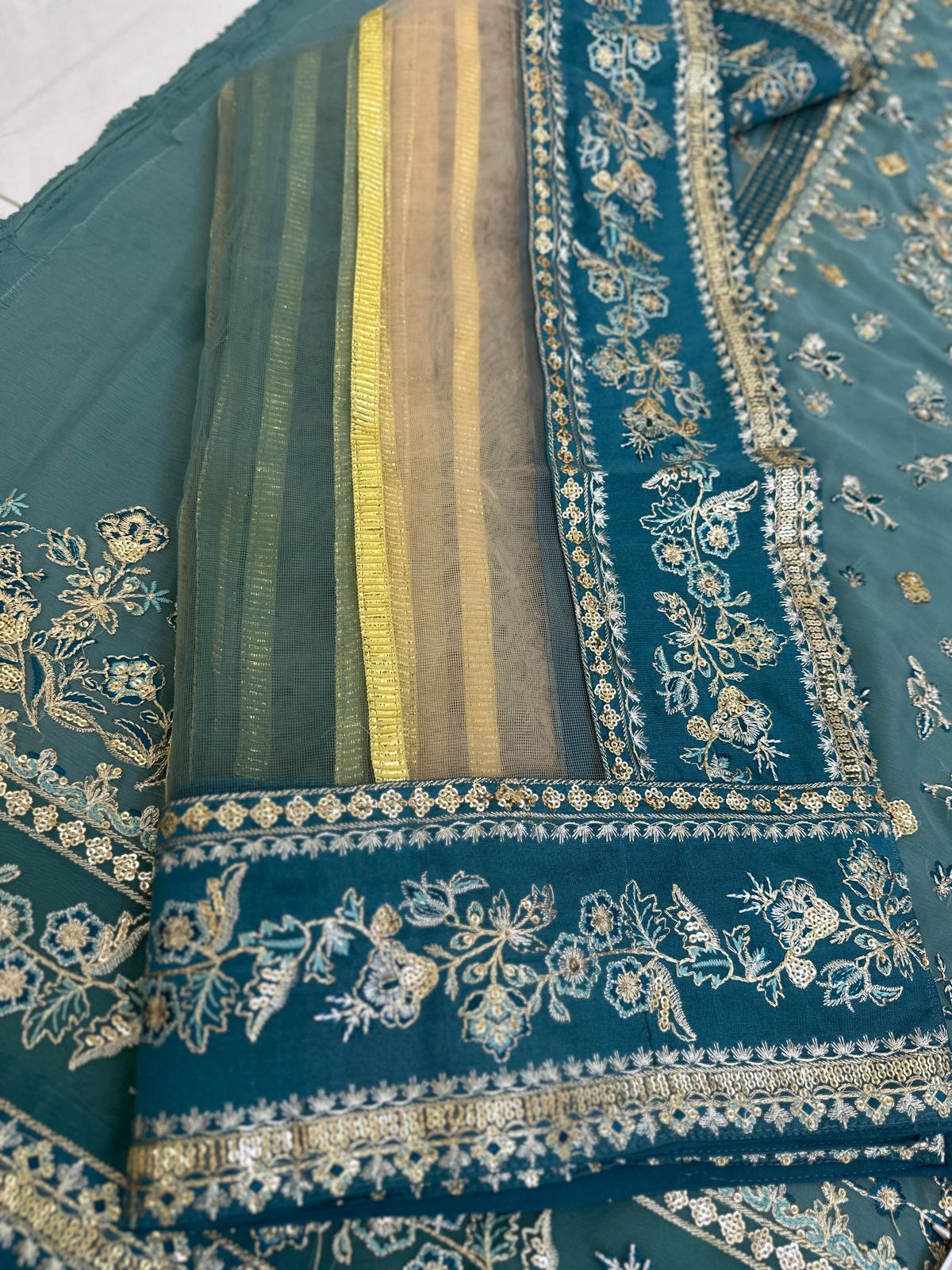 Charizma Shiffon Net Embroidered 3 Piece Suit | Luxury Adda Work Formal Wear
