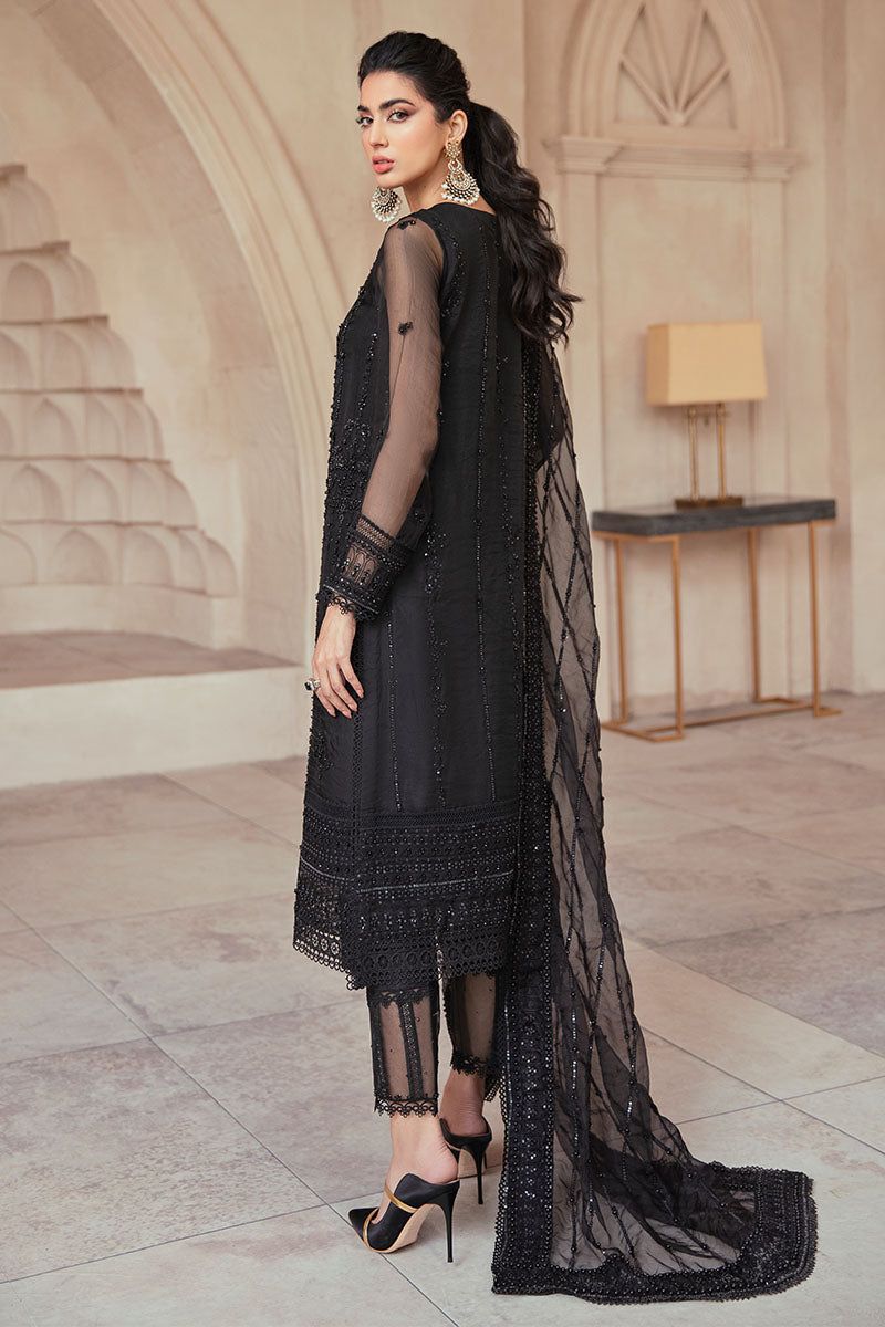 MUSHQ Luxury Wedding Edition | Premium Hand Embellished Net 3 Piece Unstitched Suit with Adda Work & Ready-to-Wear Dupatta