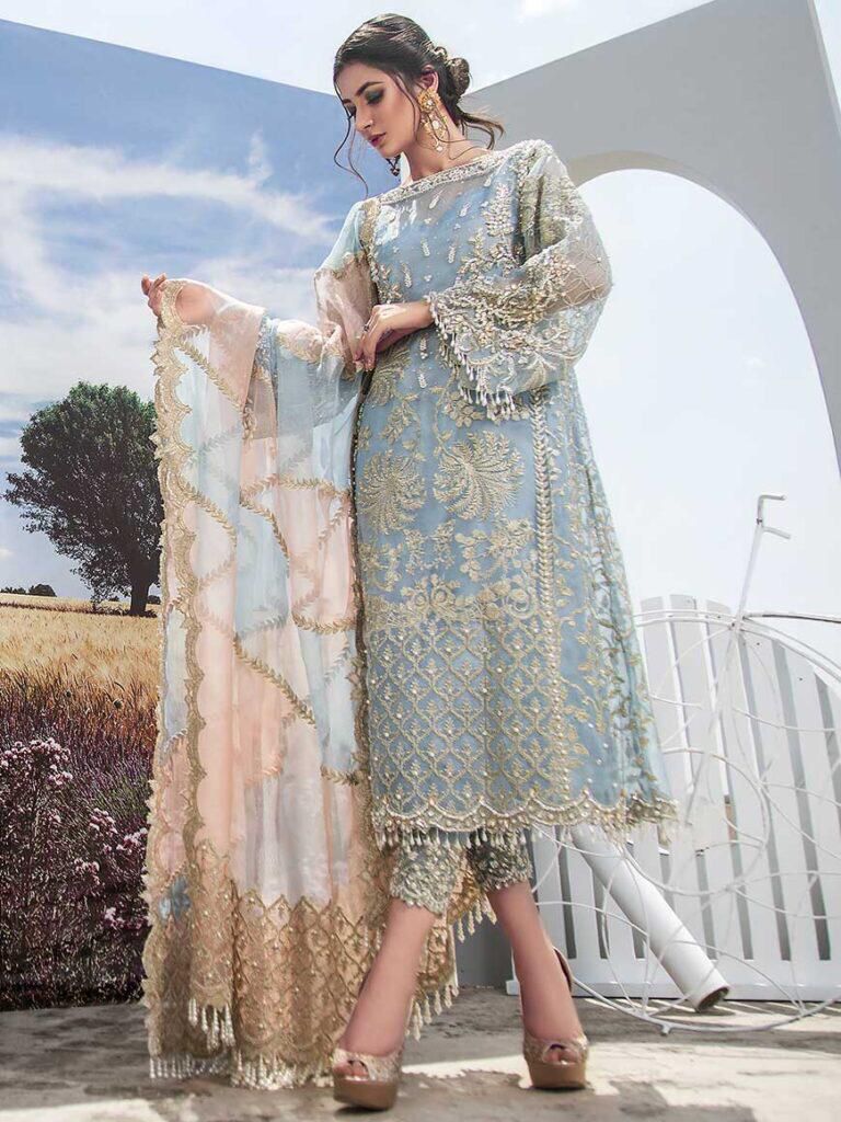 AGHA NOOR Luxury Organza Collection | Premium 3 Piece Unstitched Organza Suit with Heavy Handwork & Ready-to-Wear Net Dupatta