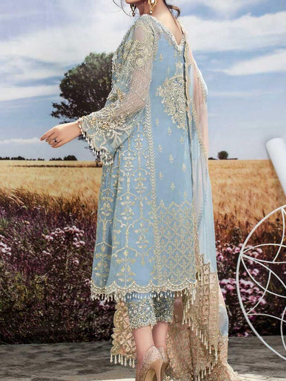 AGHA NOOR Luxury Organza Collection | Premium 3 Piece Unstitched Organza Suit with Heavy Handwork & Ready-to-Wear Net Dupatta