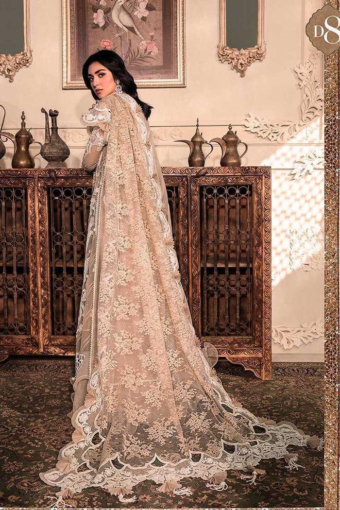MARIA B Luxury Organza Collection | Premium 3 Piece Unstitched Organza Suit with Hand Embellishment, 3D Floral Dupatta & Satin Silk Trouser