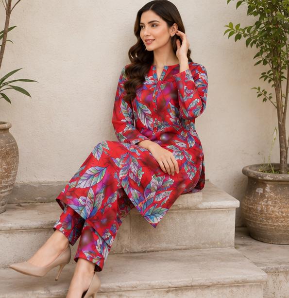 2 piece unstitched Lawn