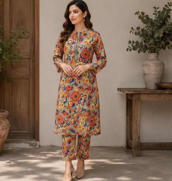 2 Piece Printed Suit – Premium Soft Fabric