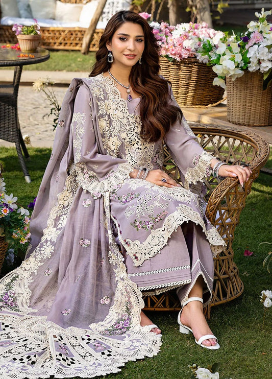 ELAF Royal Luxury Chicken Kari Festive Collection 2026 | Premium 3 Piece Unstitched Suit with Heavy Embroidered Organza Dupatta