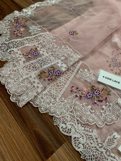 ELAF Royal Luxury Chicken Kari Festive Collection 2026 | Premium 3 Piece Unstitched Suit with Heavy Embroidered Organza Dupatta