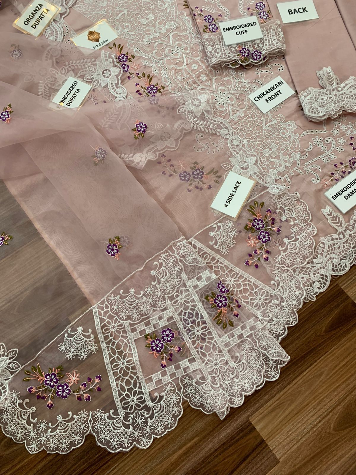 ELAF Royal Luxury Chicken Kari Festive Collection 2026 | Premium 3 Piece Unstitched Suit with Heavy Embroidered Organza Dupatta