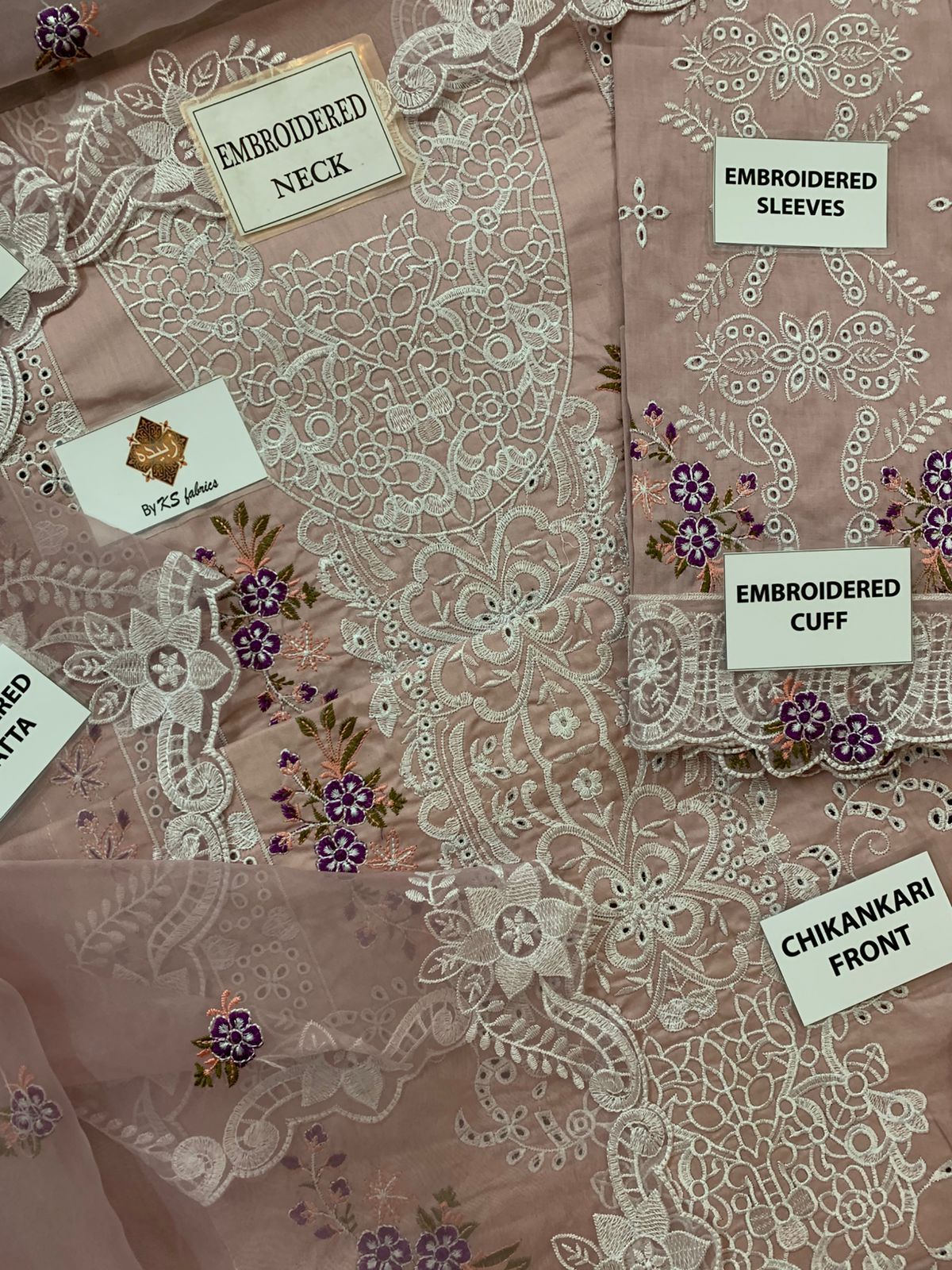 ELAF Royal Luxury Chicken Kari Festive Collection 2026 | Premium 3 Piece Unstitched Suit with Heavy Embroidered Organza Dupatta